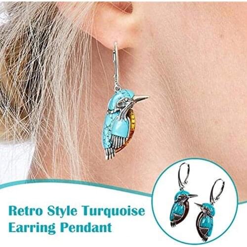 Pentant Earrings Hypoallergenic Exquisite Lightweight Natural Style Blue Turquoise Women Earrings for Women Women Earrings