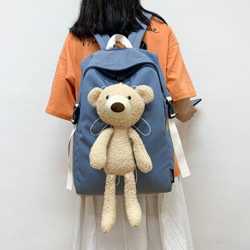 School Bags for Teenage Girls Cute Big Bear School Backpack Designer Women Back Pack Teen Middle High School Student Schoolbags