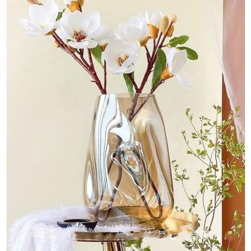 Modern Glass Vase Table Decor Glass Vases for Flower Arrangements Transparent Flower Vase Living Room Decor Vase Decoration Home