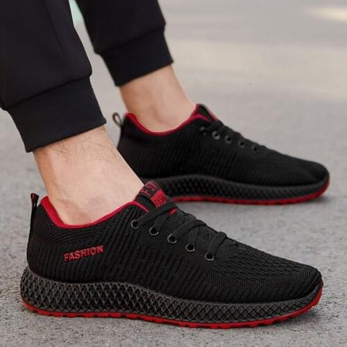 Sport Shoes Men Mesh Sneakers Breathable Fly Woven Gym Shoes Light Soft Men Shoes Anti-slip Athletic Shoes Walking Jogging Flats