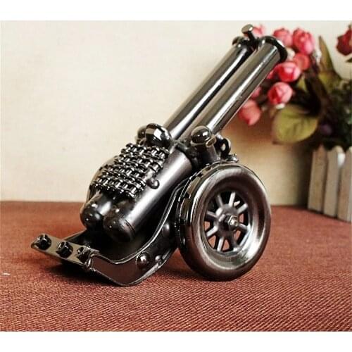Antique Weapon Decoration Door-Shaped Mortar Cannon Pure Hand Retro Iron Art Small Steel Cannon Model P002