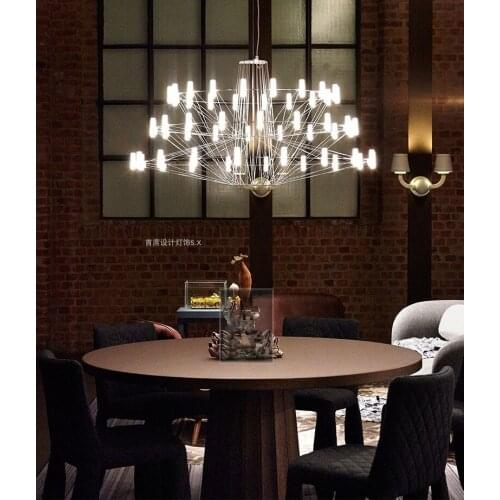 Led Italian designer fashion creative hotel living room model diamond geometry post-modern tower decoration chandelier
