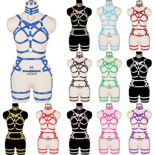 Womens Underwear Suspenders Belt Sexy Lingerie Woman Harness Fashion Sexy Stockings Set Thigh Harness Goth Garter Belt Bondage