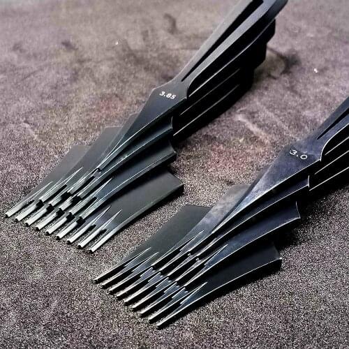 2.7 3.0 3.38 3.85mm Leather Stitching Chisel Hollow Black stainless steel Hand polished French Style High-end custom