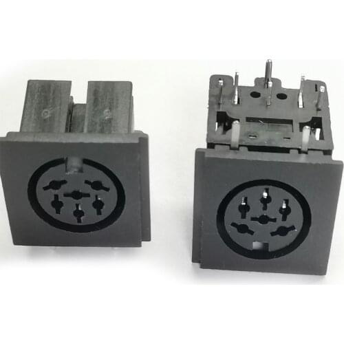 20PCS/Lot Big S Terminal DIN6/DIN 6P Female Jack/Socket Connector 6PIN DS-6-01 PCB Panel Mount