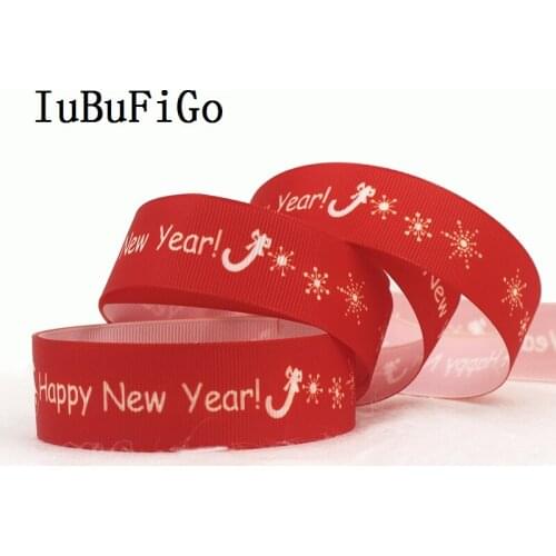 20 yards 7/8" 22mm Merry Christmas Happy New Year Printed Grosgrain ribbon gift Packing ribbon DIY headmade tape 2013