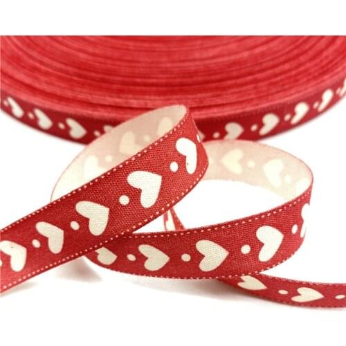 5Yards 15mm Cotton Ribbon Printed Cotton Ribbons For Wedding Christmas Decoration DIY Sewing Fabric #27