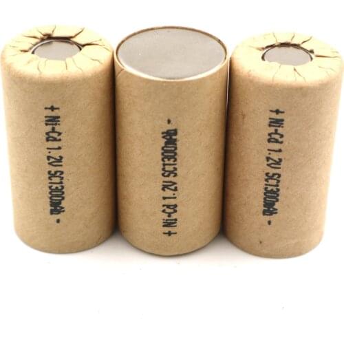 C&P SC1300mAh NI-cd power battery cell discharge rate 15C 20A rechargeable battery SC1.3Ah 1.2V NiCD toy car battery cell China