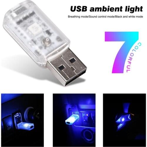 Car Usb Atmosphere Lamp Led Change-free Decorative Lamp Car Interior Foot Lighting Lamp Usb Car Atmosphere Lamp