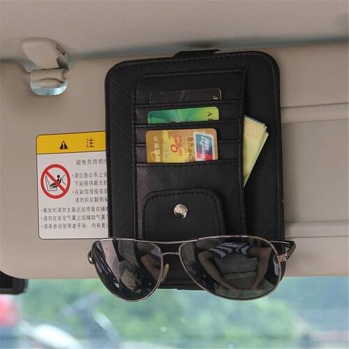 Auto Car Sun Visor Organizer Auto Card Ticket Pouch Pocket Sunglasses Holder Multi-Purpose Car Organizer Car Styling Accessories
