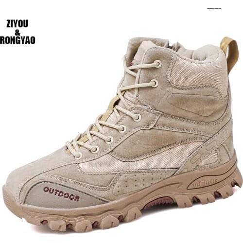 New Outdoor Military Tactical Boots Mens Breathable Desert Combat Ankle Boots Spring/Autumn Men Waterproof Outdoor Hiking Shoes