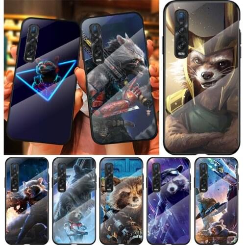 Marvel Rocket Raccoon Bear For OPPO A9 2020 A52 Find X2 Lite Realme 7 7i C3 XT 6 5 Pro Tempered Glass Cover Phone Case