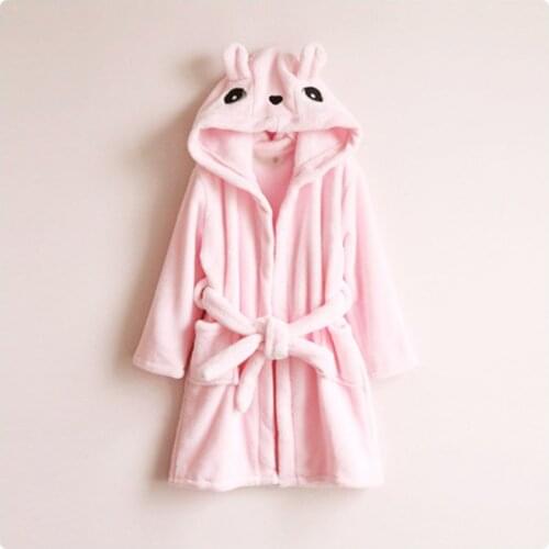 Kids Cartoon Sleepwear Hooded Baby Robes Boys Girls Pajamas Thickening Home Clothing Autumn Winter Baby Flannel Robe Bathrobes