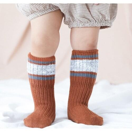 Toddler knee high anti slip socks girls boys newborn infant baby winter long cotton sock children kids thick warm high socking