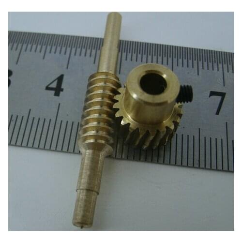 Diameter:17mm Hole:4mm 0.5M 30Teeths 1:30 Copper Vortex Worm Rods Gear Turbo Worm Gear