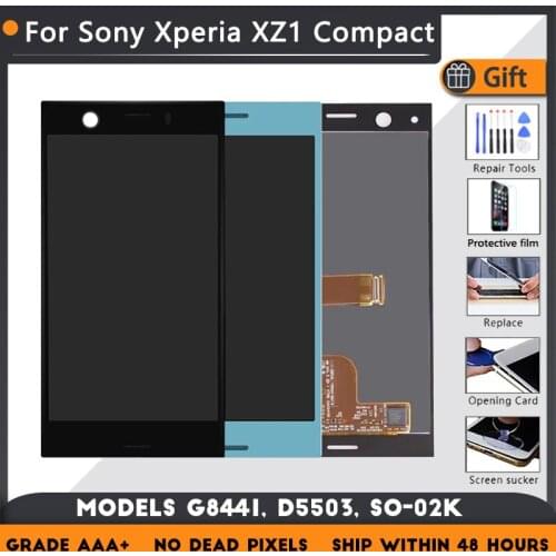 For Sony Xperia XZ1 Compact G8441 D5503 SO-02K LCD screen assembly touch glass,With repair parts LCD Display Black Blue Silver