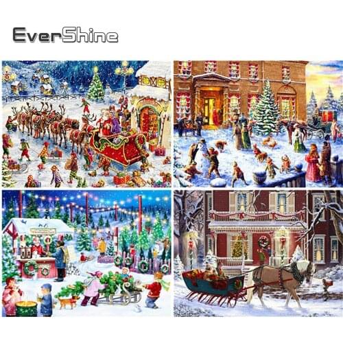 Evershine 5D DIY Diamond Embroidery House Full Square Mosaic Diamond Painting Landscape Cross Stitch Rhinestone Art Home Decor