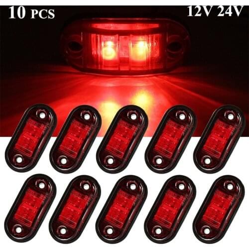 10PCS 12V 24V LED Side Marker Lights trailer lights Auto Truck Lorry camion Lamps red Led 24V truck accessories