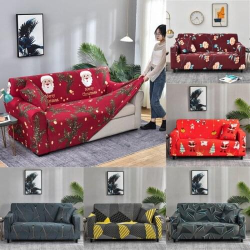 Geometric Sofa Cushion Cover Elastic Sofa Cover Christmas Jacquard Polyester Spandex Couch Seat Cover Loveseat Chair Slipcover