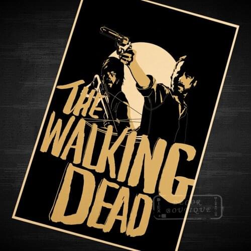 The Walking Dead Sketch Comic Movie Poster Classic Retro Vintage Kraft Canvas DIY Wall Sticker Home Posters Decoration Gift