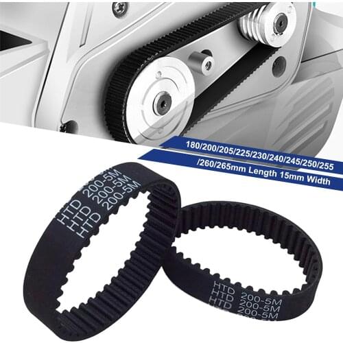 HTD 5M Rubber Timing Belts Closed-Loop Industrial Timing Belt 180/200/205/225/230/240/245/250/255/260/265 mm Length 15mm Width