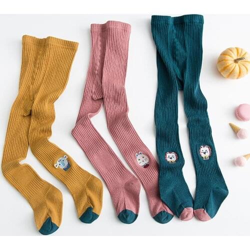 ITAZURAPIG Leggings For Girls Funny Animal Print High Socks Mix Colour Cotton Tights 1-11 Years Children Comfortable Tights
