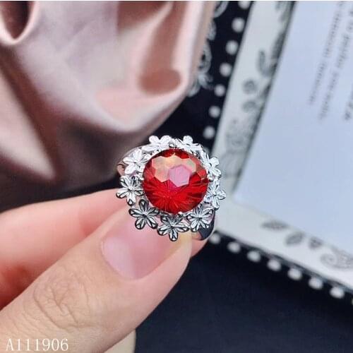 KJJEAXCMY boutique jewelry 925 sterling silver inlaid natural topaz gemstone female ring support review new luxury