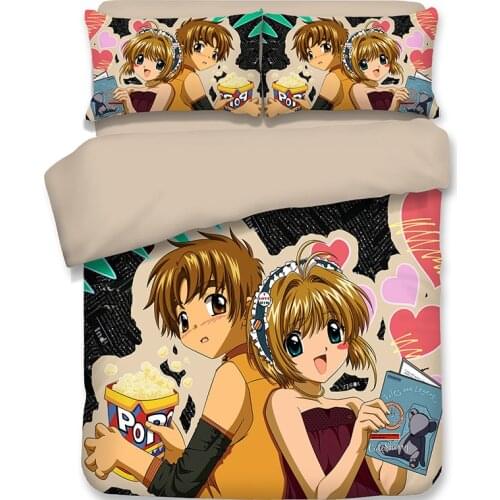 3D Anime Cardcaptor Sakura Print Bedding Set Duvet Covers Pillowcases NEW Comforter Bedding Sets Bedclothes Bed Linen 07