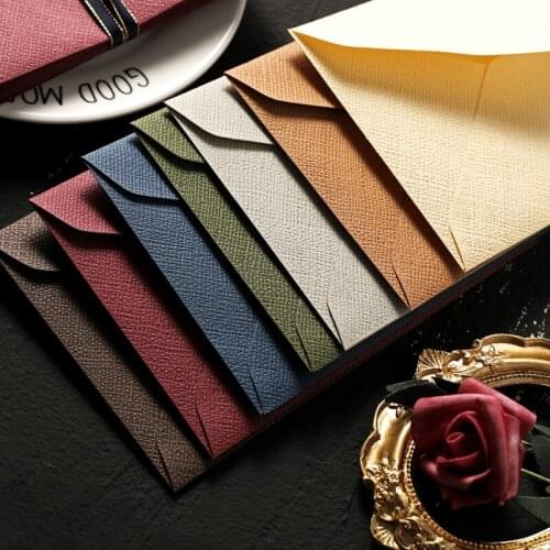 Linen Textured Envelope Vintage Envelope Paper Lacquer Seal Seal Greeting Card Colorful Gift Card 10pcs