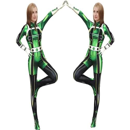 Ainiel My Hero Academia Froppy Tsuyu Asui Cosplay Costume Spandex Zentai Suit Women Girls Bodysuits Halloween Kids and Adults