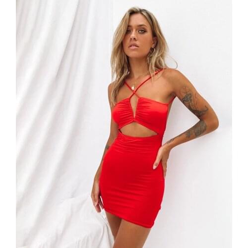 Red Black Sexy Dress Backless Spaghetti Strap Sleeveless Woman Clothes Summer Women Dress 2021 Vestidos De Mujer Clothing