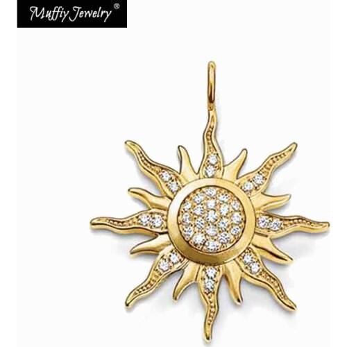 Golden Sun Pendant, Style,DIY Jewelry Accessories For Women,2017 Gift In Pure Gold Color,Fit for Necklace and Bracelets