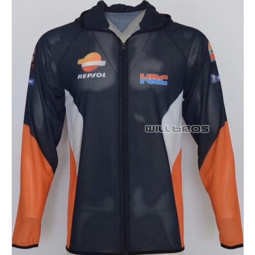 Motocross Scooter Offroad Sweatshirt Coat Hoodie For Honda Motorcycle Anti-UV Sweater Sports Sun protection clothes mens