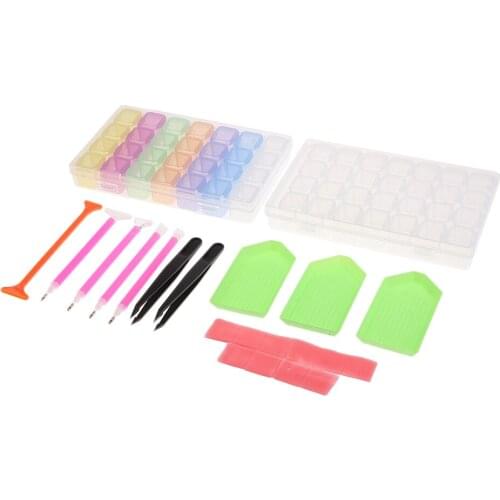 22pcs DIY 5D Diamond Painting Tool Set, Rhinestone Cross Stitch Embroidery