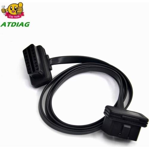 OBDII 60/100CM 16Pin OBD 2 OBD2 Cable Connector Diagnostic-Tool ELM327 Adapter Flat Thin As Noodle Male to Female Extension
