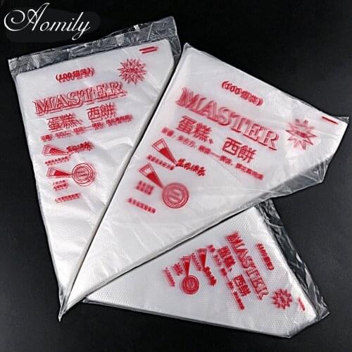 Aomily Disposable 100pcs/Set S/M/L Size Cupcake Cake Icing Piping Bag Convenient Pastry Chocolate Cream Decorating Bags Kitchen