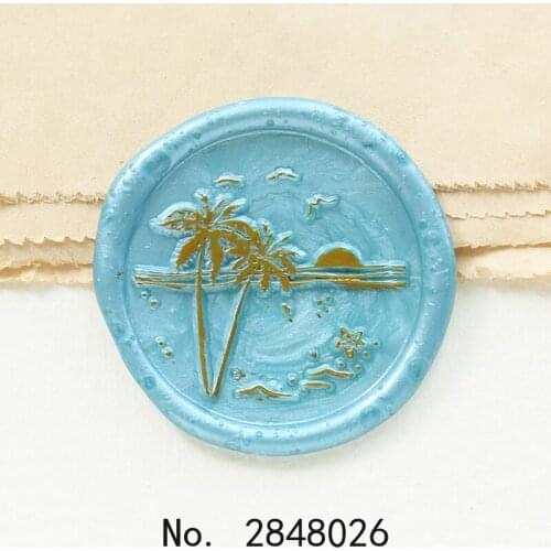 Beach Wax seal stamp,Party Wax Seal Stamp Kit invitation seal,gift envelope packing seal,Seaside wax stamp,Summer wax stamp