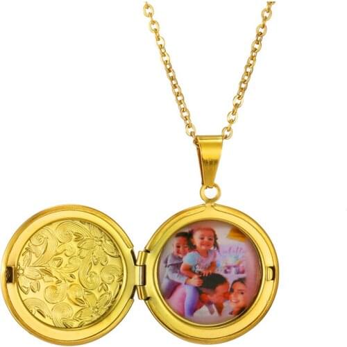 Custom photo necklace for women men personalized pattern photo album box pendant stainless steel jewelry gift chain necklaces