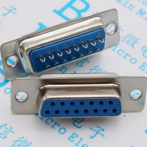 100PCS/LOT DB15 hole serial connector 15 hole Female or Male Serial head lug Serial Plug 2 rows