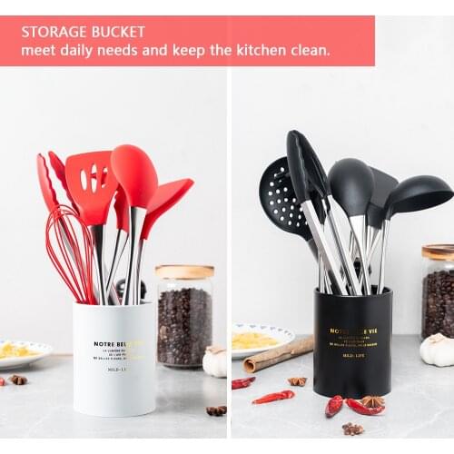 Premium Kitchen Utensils 9-PCS Cooking Set Stainless Steel & Silicone Ladle Spatulas Tongs Non-Stick kitchenware Kitchen Tools
