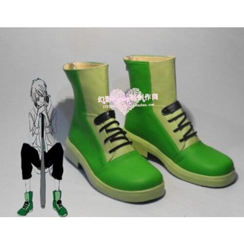 Psycho pass Makishima Shogo Green Short Csplay Shoes Boots H016