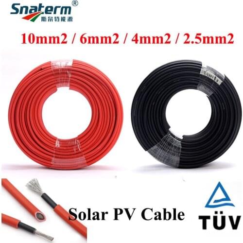 PVC Insulated electrical solar Connector cables solar panel connect solar PV cable 8AWG 10AWG 12AWG 14AWG 2.5mm2 4mm2 6mm2