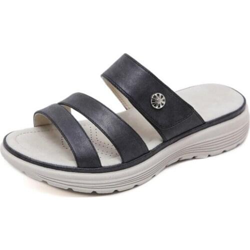 Women Sandals 2020 Fashion Simple Summer Shoes Woman Slipper Beach Sandals Hook & Loop Casual Basic Sandals Women Shoes