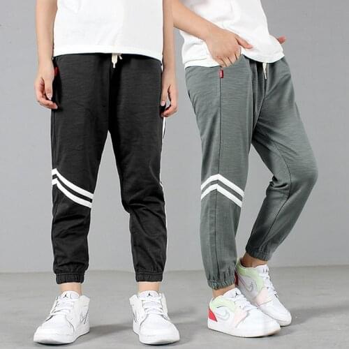 Boys Pants Summer Teenage Sports Pants Kids Spring Casual Trousers For Children Clothes Student Black Blue Gray Clothing