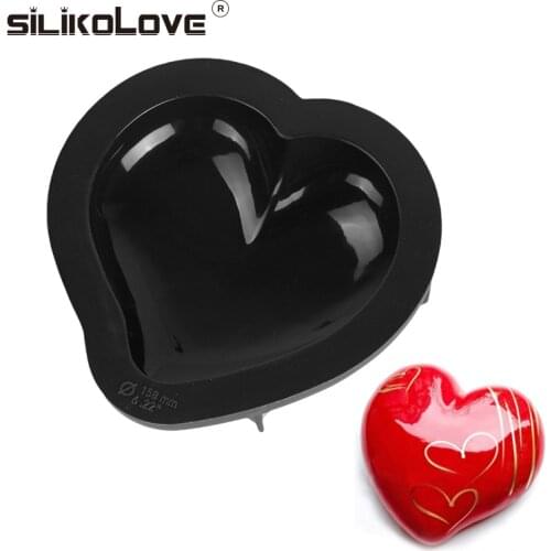 SILIKOLOVE Heart Shaped Silicone Cake Mold Nonstick Baking Mousse Pan Dessert Decoration Tools Black New Silicone Forms Baking