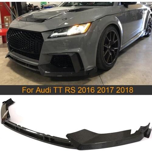 Carbon Fiber Front Bumper Lip Spoiler Splitters For Audi TT RS 2016 2017 2018 Car Front Bumper Lip Spoiler Splitters 3pcs/set