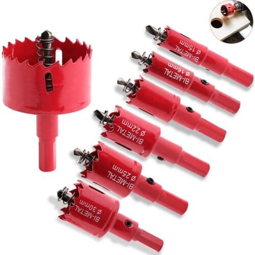 15/16/20/22/25/30/50mm HSS Hole Saw Drill Bit Electric Drill Plastic Metal Hole Grooving Drill Saw Carpenter Woodworking Tools