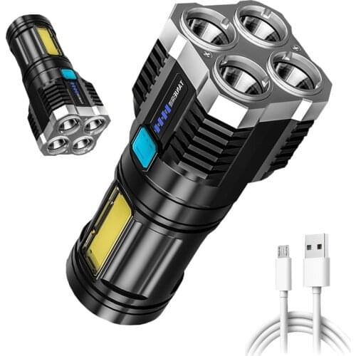 High Power Led Flashlights Ultra Bright Torch Rechargeable Small Xenon Outdoor Long-range Flashlight 4Switch Mode Led Flashlight