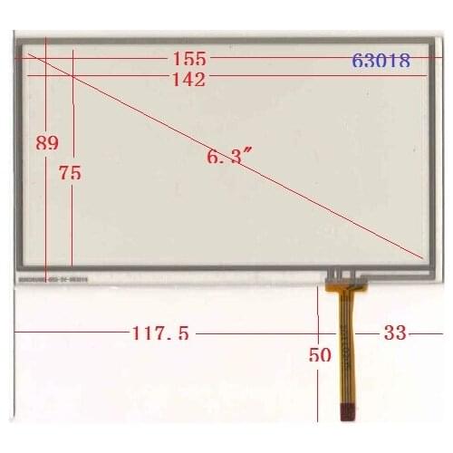 Toptouch 630186.2 inch 155*89 cable GPS car navigation touch screen