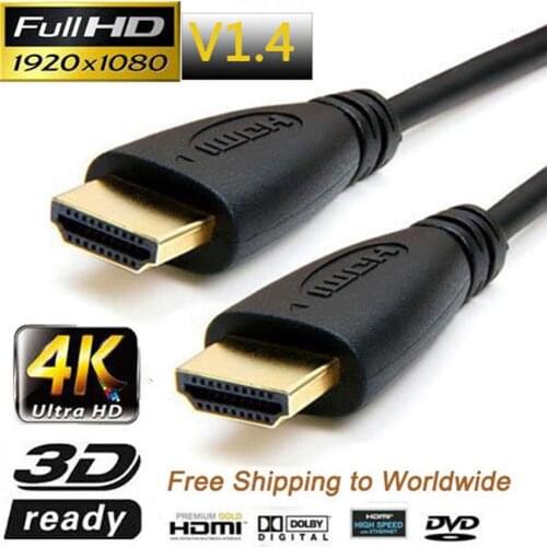 2018 Top 1m High Speed V1.4 1080P Male to Male HDMI-compatible Cable Cord for HD TV LCD Projector